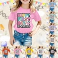 thumbnail image 2 of Kcolen Kids Girls Preschool Back To School Tee, Cute Letter Print Short Sleeve Preppy First Day of School T-Shirt Casual School Outfit Top, 2 of 5