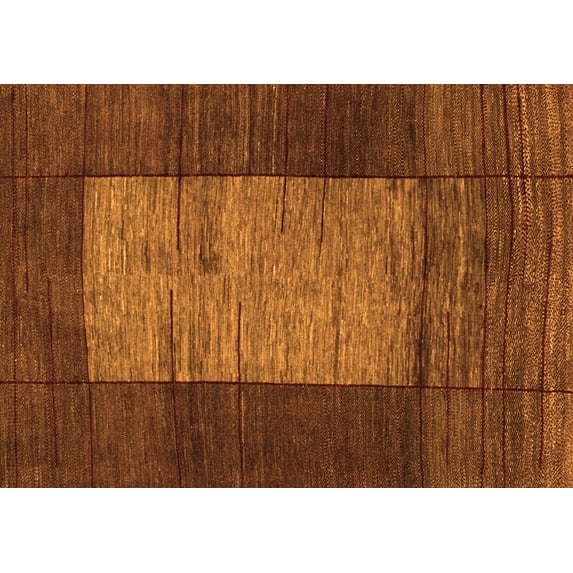 Ahgly Company Indoor Rectangle Abstract Orange Contemporary Area Rugs, 5' x 7'