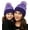 Puffer - Purple (2 Pack), variant on Matching Adult/Toddler Puffer Faux Fur Pom Beanie Set -Black (2 Pack)