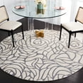 thumbnail image 2 of SAFAVIEH Casablanca Yadira Floral Shag Area Rug, Ivory/Grey, 7' x 7' Round, 2 of 8