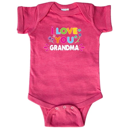 

Inktastic I Love You Grandma with Flowers Gift Baby Girl Bodysuit