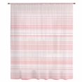 thumbnail image 2 of Pink Stripe Sheer Curtains 45 Inches Long, Abstract Art Modern Vertical Striped Light Filering Curtains, Breathable Simi Curtain Privacy Drapes for Kitchen Bathroom Lightweight Small Window Treatment, 2 of 9