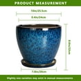 thumbnail image 5 of EPFamily 10 inch Large Blue Ceramic Flower Pot with Drainage & Saucer, Floor Plant Pots  for Monstera, Indoor Outdoor Living Rooms, Reactive Glaze, 5 of 7