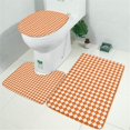 thumbnail image 2 of Orange and White Diamond Pattern Bathroom Rugs Sets 3 Piece,Toilet Cover Set,Absorbent Non Slip Bathroom Mats Sets with U-Shaped Contour Rug Toilet Rug Set, 2 of 5