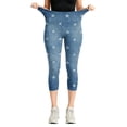 thumbnail image 5 of Edvintorg Capris for Women with Pockets Plus Size Printed Slim Fit Stretch Casual Workout Yoga Cropped Pants Fashion Clothing Women Blue XXXL, 5 of 8