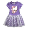 thumbnail image 4 of Sanio Hello Kitty Kuromi Dress for Girls Summer New Korean Kids Cartoon Short Sleeve Mesh Starry Sky Princess Vestidos Clothing, 4 of 23