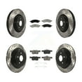 thumbnail image 1 of Transit Auto Front Rear Coated Drilled Slotted Disc Brake Rotors and Ceramic Pads Kit for Car 2022-2023 Lincoln Nautilus with Solid 350mm Diameter Rotor KDC-101218, 1 of 11