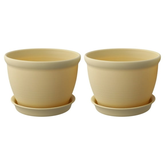 PASILI Garden Flower Pot Set Of Two With Bottom Holder For Plants 14Cm X 10Cm X 10Cm
