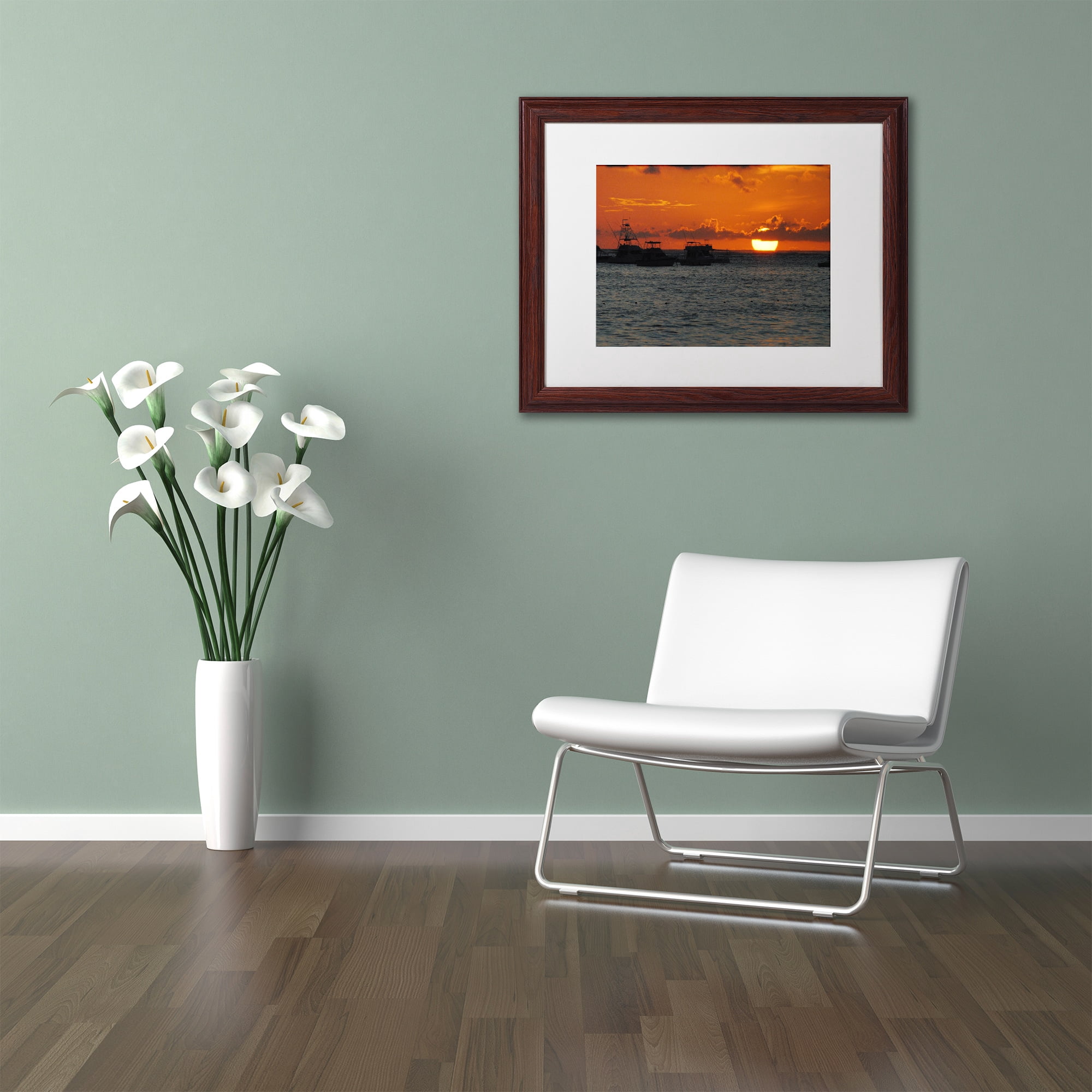 Trademark Fine Art "Never Distant" Canvas Art by Monica Mize, White Matte, Wood Frame