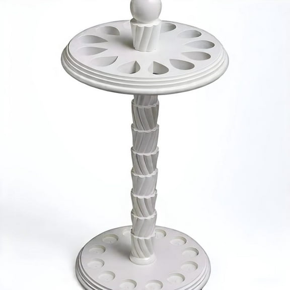 12-Hole Wooden Cane & Pool Cue Holder | Elegant Display Stand for Walking Sticks & Billiard Cues | 22-Inch Wooden Organizer for Home or Game Room-White