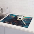 thumbnail image 6 of Honeii Starry Sky Moon Wolf Leader print Super Absorbent Coffee Bar Mat Hide Stain Coffee Maker Mat for Countertops Coffee Pot Dish Drying Mat for Kitchen Counter, 6 of 7