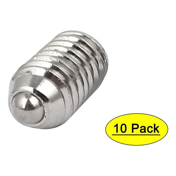 Uxcell M6x10mm 304 Stainless Steel Spring Hex Socket Ball Point Grub Set Screws (10-pack)