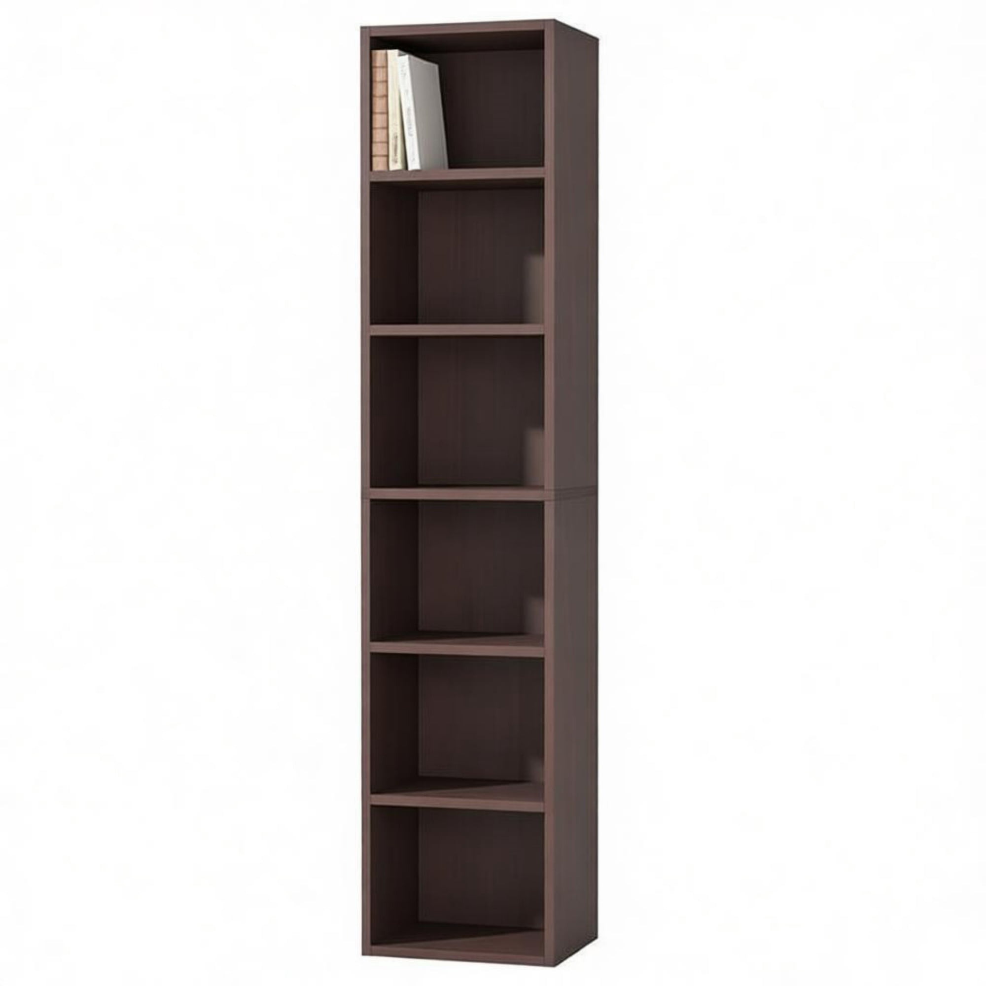 Tall Slim 6-Tier Corner Bookshelf, Narrow Cube Storage Shelf Made of MDF with Anti-Tip Kits, Display Rack for Living Room Bedroom Bathroom Small Corners