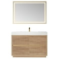 thumbnail image 2 of Huesca 48" Single Sink Bathroom Vanity Natural Oak Wood White Top With Mirror, 2 of 11