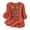 Orange, variant on Women's Blouse Tops 3/4 Sleeve V Neck Washed Crinkled Embroidered Cotton Linen Look Shirts Solid Color Lightweight Breathable Fashion Tunics