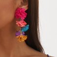 thumbnail image 5 of FENOHREFE Flower Shaped Exaggerate Earrings Eye Catching Ear Rings Flowers Dangle Earrings Elegant Parties Jewelry, 5 of 7