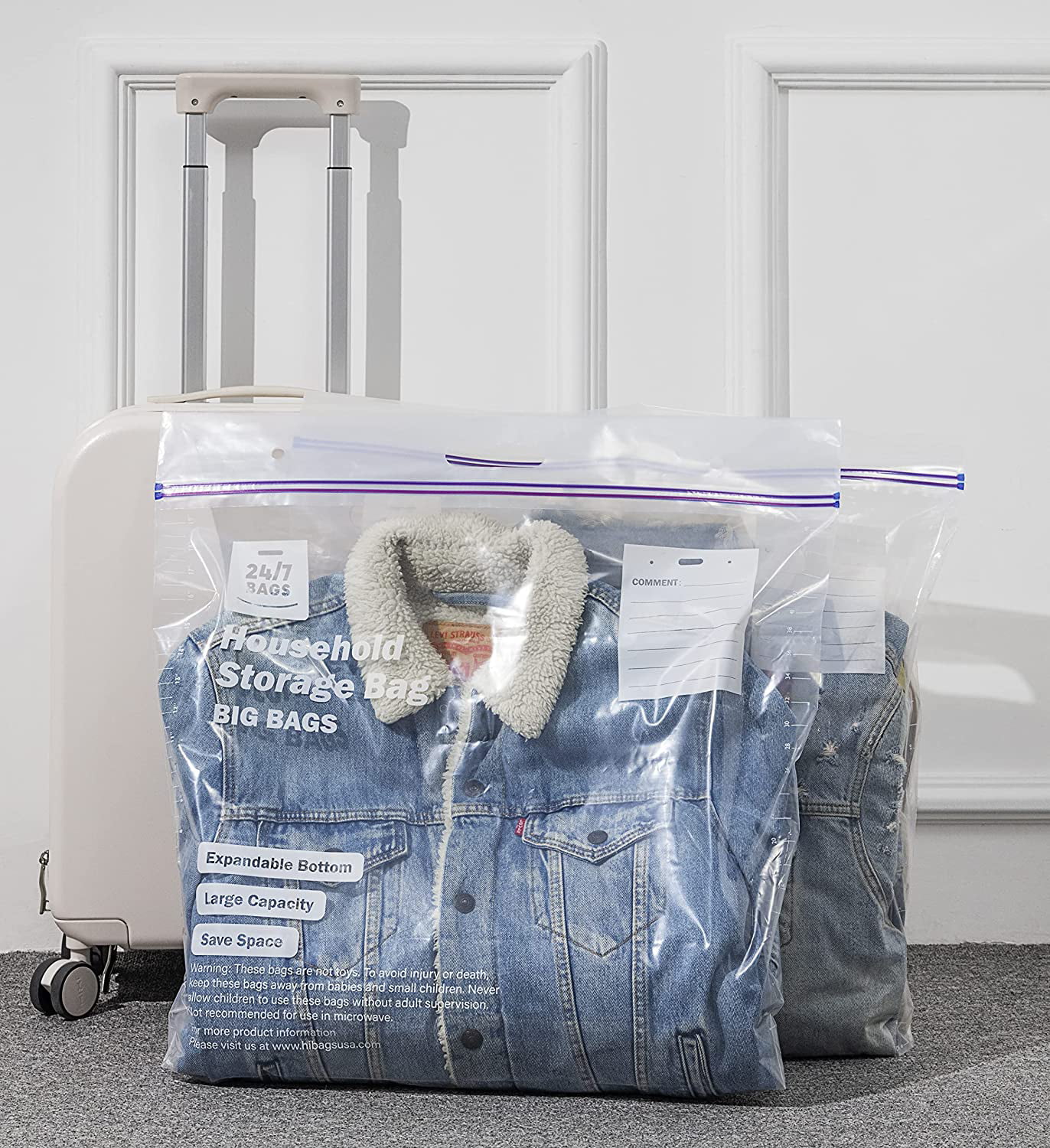  Ziploc XXL Big Bag 20 Gallon Heavy Duty Clear Plastic BgTCnT,  72 Count : Health & Household