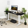 thumbnail image 6 of Mount-It! Electric Sit-Stand Desk with 55" Desktop, Ergonomic, White Frame, Black Desktop, 6 of 9
