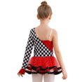 thumbnail image 2 of YiZYiF Race Car Driver Tutu Dress For Girls Long Sleeve Checkered Racer Jumpsuit Racing Unitard Red 6, 2 of 7
