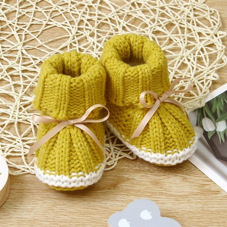 

LYCAQL Toddler Shoes Baby Girls Boys Booties Warm Baby Socks Shoes Crib Shoes Baby Footwear 10c Boys Shoes (Yellow 12 )