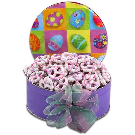 Yogurt-Dipped Pretzels in Easter Tin