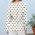 thumbnail image 5 of VgaVtl T Shirts for Women Plus Size Fall Winter Long Sleeve Womens Tops Polka Dots Layering Loose White Workout Leisure Shirts,XL, 5 of 5
