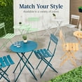 thumbnail image 5 of Best Choice Products 3-Piece Small Bistro Set, Folding Patio Furniture Set of 2 Chairs and Table - Aqua Blue, 5 of 9
