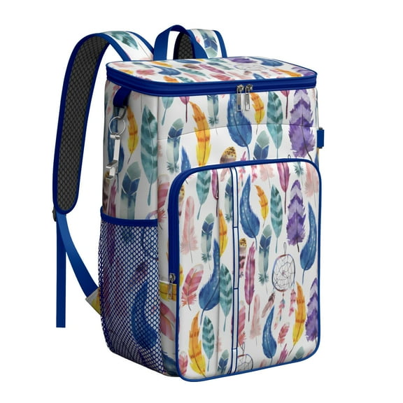 Rustic Insulated Backpack Cooler - 20L Soft Cooler Bag, Artistic Design for Outdoor Enthusiasts