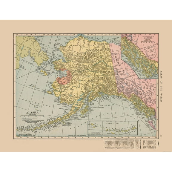 Historic State Map - Alaska - Hammond 1910 - 29.90 x 23 - Vintage Wall Art