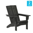 thumbnail image 2 of Flash Furniture Adirondack Chair with Cup Holder, Weather Resistant HDPE Adirondack Chair in Black, Set of 2, 2 of 9
