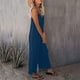 thumbnail image 5 of ICHUANYI Clearance Women Summer European And American Sling Solid Pocket Casual Jumpsuit(Blue, M) ICHUANYI WER2023080805397, 5 of 7