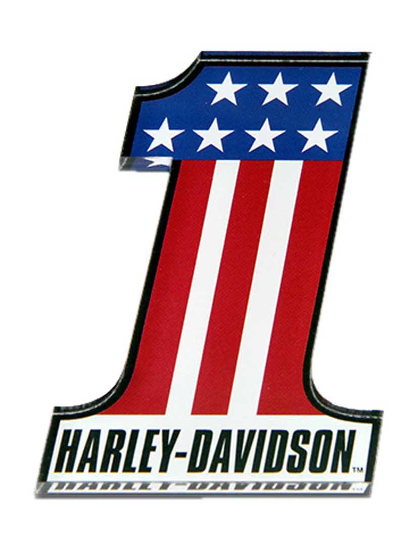 Harley-Davidson Cut-Out Number One RWB Logo Hard Acrylic Magnet - 3.25 ...
