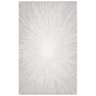 SAFAVIEH Abstract Olivera Radiate Area Rug, Ivory/Silver, 5' x 8'