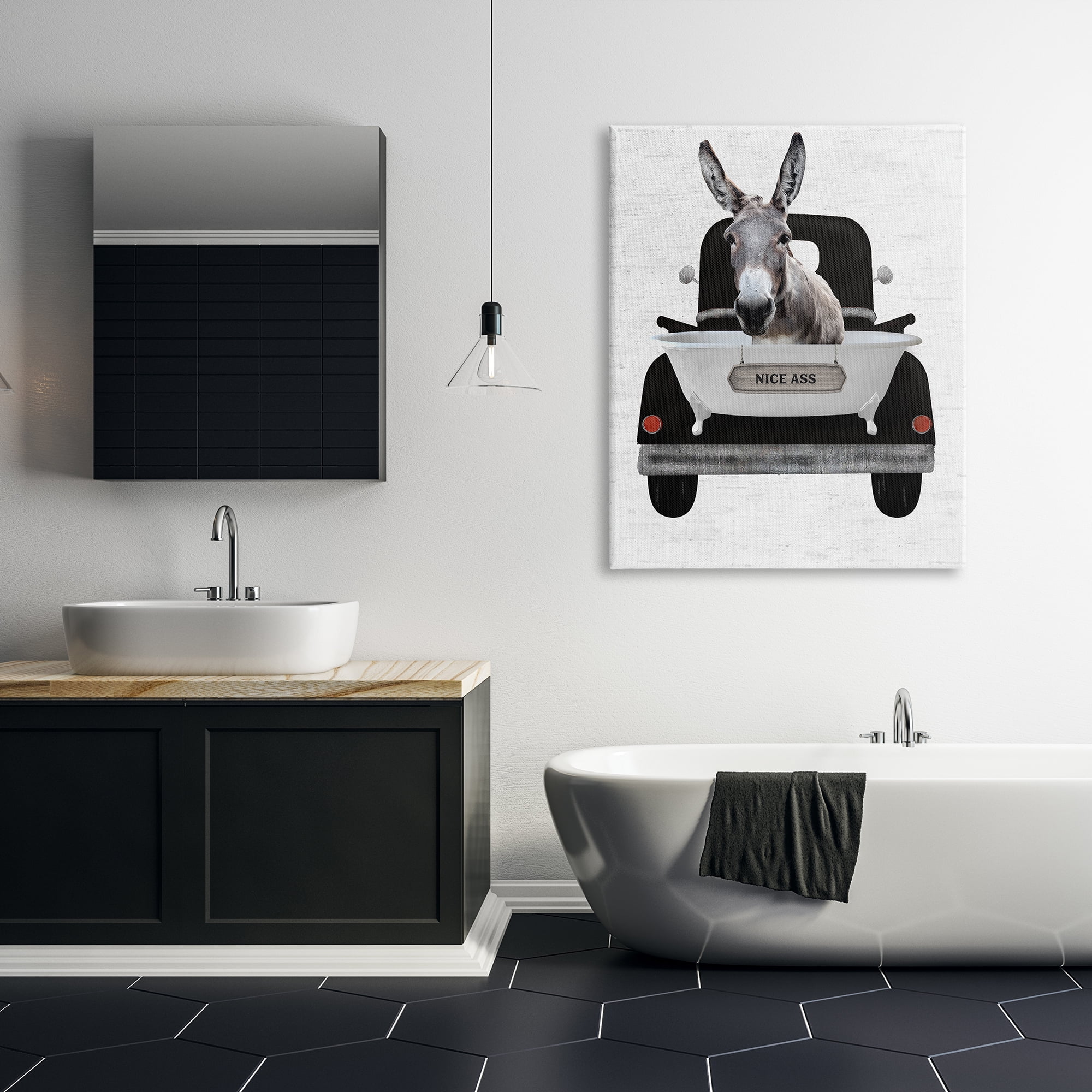 Stupell Industries Nice A** Donkey Phrase Animals & Insects Painting Gallery Wrapped Canvas Print Wall Art, 36 x 48