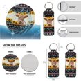 thumbnail image 5 of Jeiento Highland Cow Auto Accessories Set Car Seat Cover Protector Car Floor Mats Steering Wheel Cover Seatbelt Shoulder Pad Armrest Cover Coasters Lipstick Holder Keychains 17 PCS Aztec Car Decor, 5 of 7