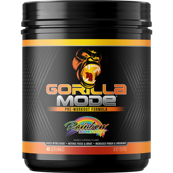 Gorilla Mode Pre-Workout, Rainbow Sherbet, 776 g