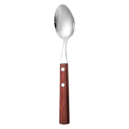 

MOQIN Wooden Handle Flatware -Silverware Set Stainless Steel Cutlery Color Handle Rivet/Retro Flatware -Dinner Knife Dinner Fork Salad Fork Dinner Spoon Dessert Spoon (Walnut/Wooden Effect)