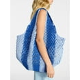 thumbnail image 5 of No Boundaries Women's Festival Crochet Striped Hobo Bag, Caribbean Blue Stripe, 5 of 6