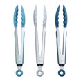 thumbnail image 4 of Mainstays 9" Stainless Steel Locking Tongs with Silicone Head, Navy, Grey, or Teal, 4 of 12