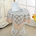 thumbnail image 5 of PONPRNGY Plaid Tablecloth, Square Tassel Checkered Table Cloth 35"x35", Cotton Linen Table Cover for Kitchen Dining Restaurant Farmhouse, 5 of 6