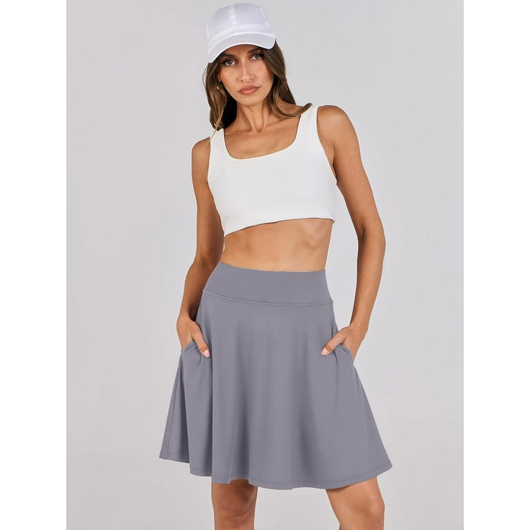 Knee Length Skorts Skirts for Women 2024 Summer High Waisted