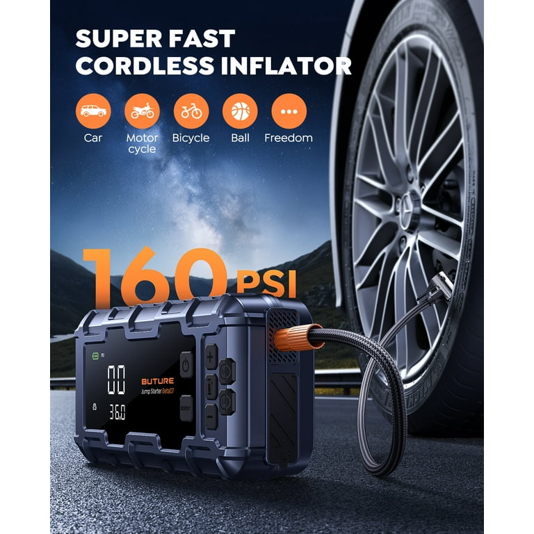 BUTURE 6000A Car Jump Starter with Air Compressor 160 PSI