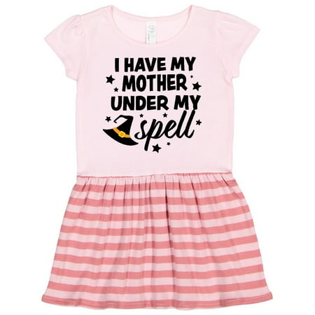 

Inktastic I Have My Mother Under My Spell with Cute Witch Hat Gift Toddler Girl Dress