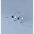 thumbnail image 2 of K-KED 925 Sterling Silver 12mm Blue Star Design Hoop Sleeper Earrings (Pair), 2 of 6