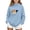 Sky Blue-bhd, variant on Mnyotv Girls Cat Pouch Sweatshirt Fleece Lined Long Sleeve Hoodless Pullover Sweatshirts with Pet Pockets Size 11-12 Years