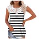 thumbnail image 1 of Camiseta sin mangas de encaje con estampado de mujer Camiseta sin mangas de empalme de cuello redondo Camiseta ligera y cómoda delgada OAVQHLG3B Store lin121212, 1 of 5