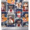 thumbnail image 1 of Soimoi Rayon Fabric Paw,Hat & Animals Patchwork Fabric Prints by Yard 56 Inch Wide, 1 of 3