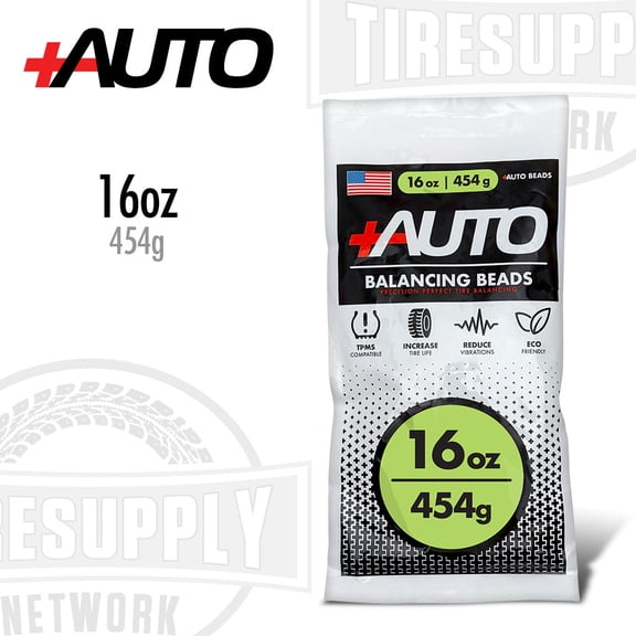 AUTO 16 oz Tire Balancing Beads, Drop-In Bag with Valve Cap & Valve Core (1 Pack)