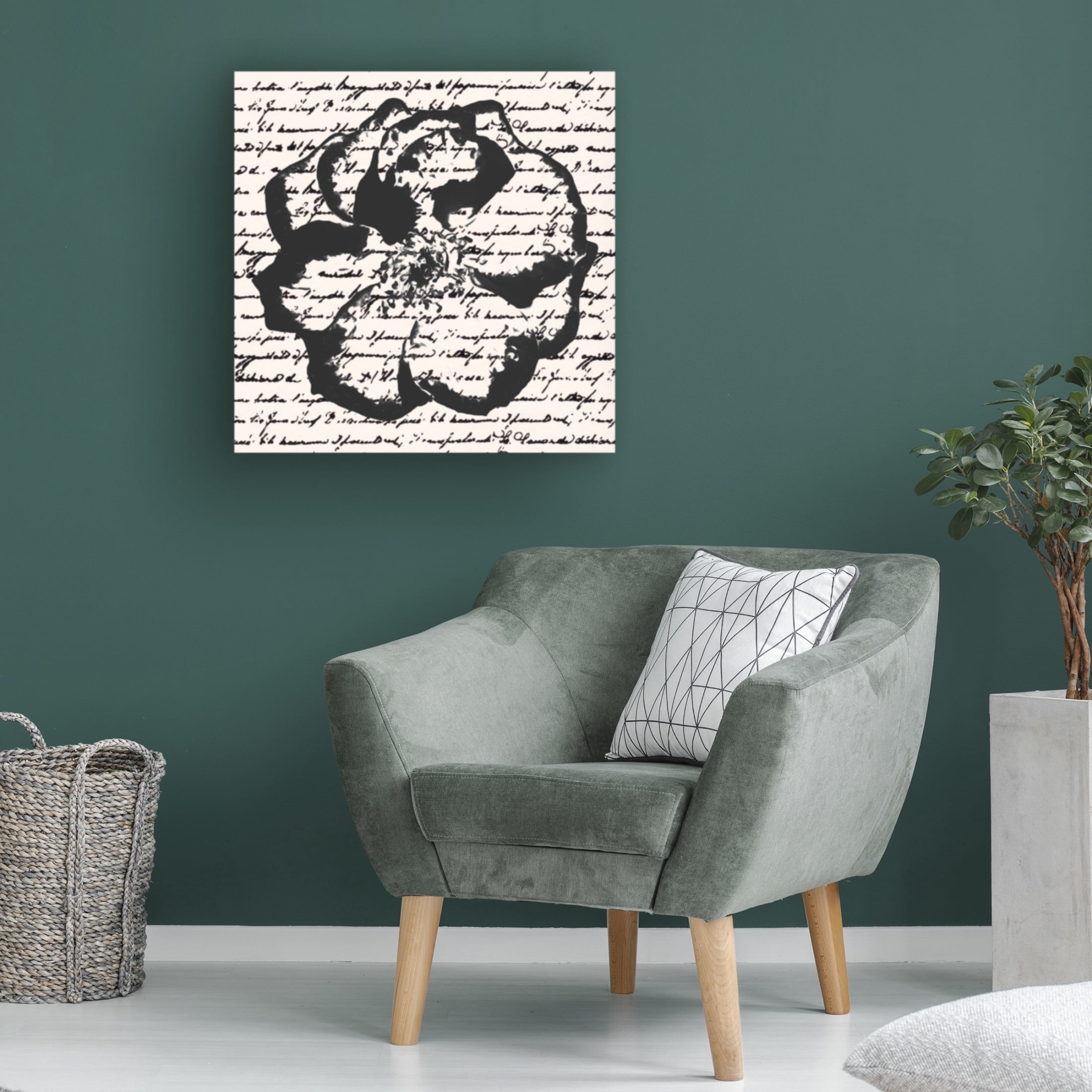 Trademark Fine Art Alonzo Saunders  Inky Floral III Canvas Wall Art