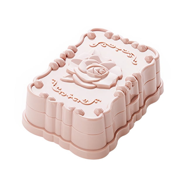 Wosthever Rose Jabonera Contenedor de drenaje Caja de plástico Estante Suministros de baño Type11 NO11